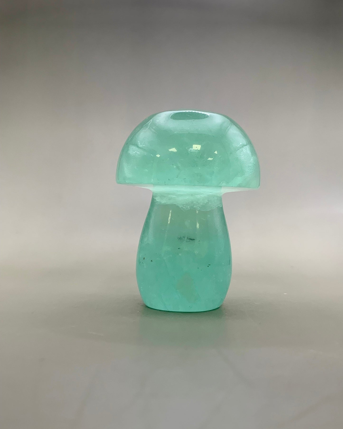 Champiñón de fluorita verde