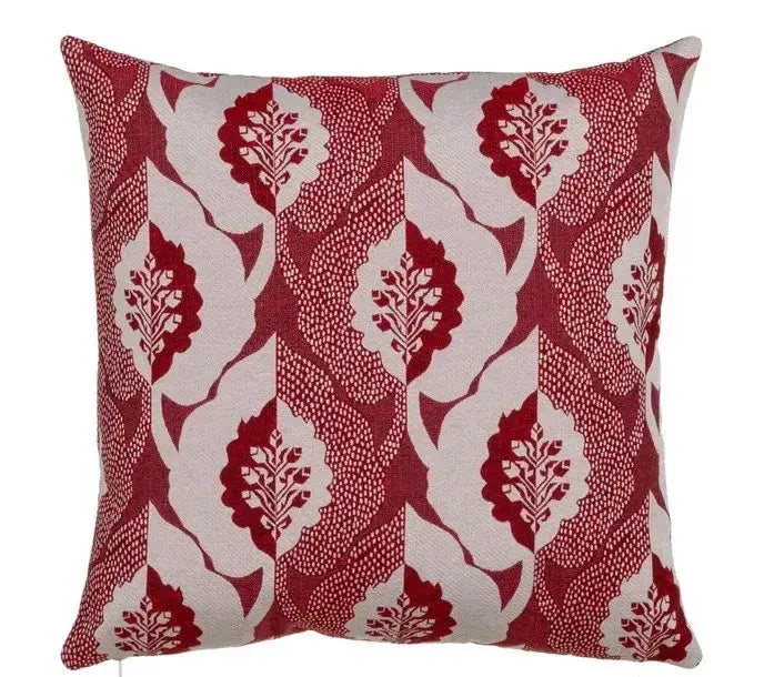 Cojín estampado rojo de algodón 
