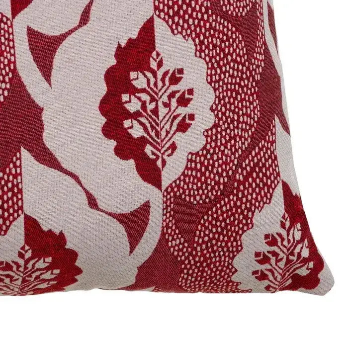 Cojín estampado rojo de algodón 