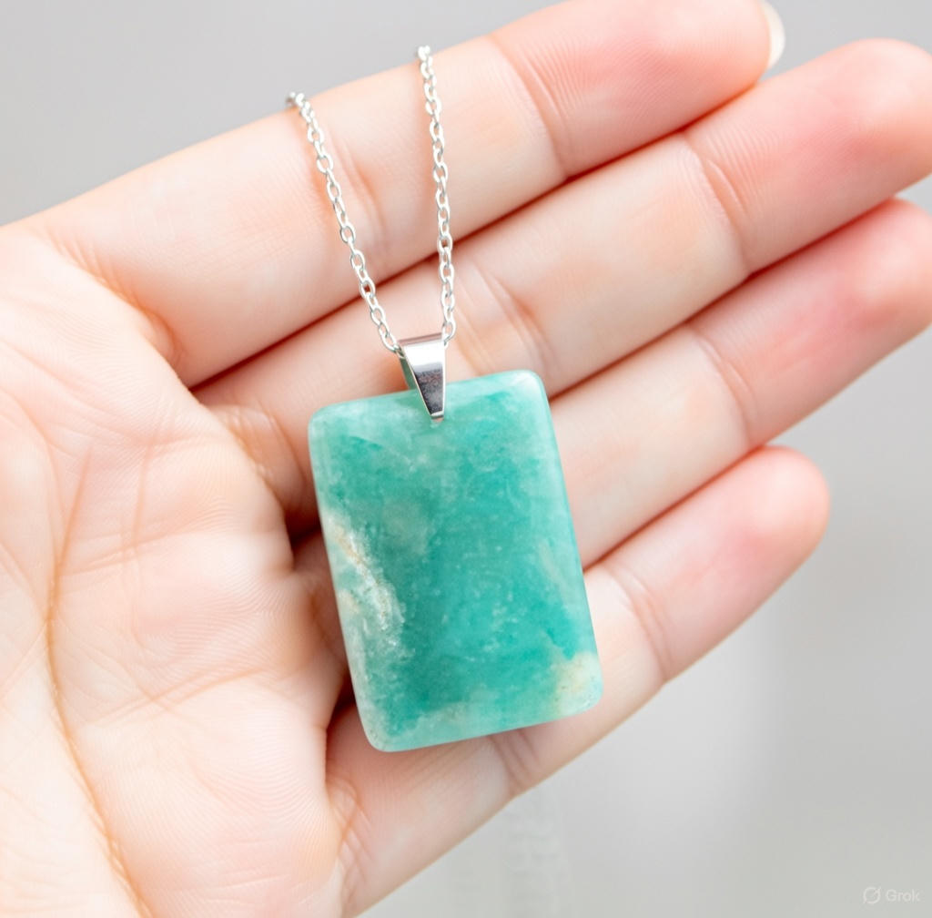 Colgante de amazonita rectangular
