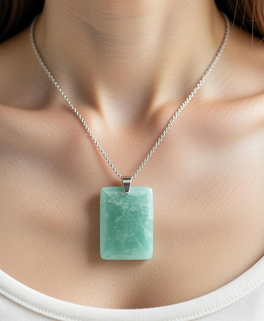 Colgante de amazonita rectangular