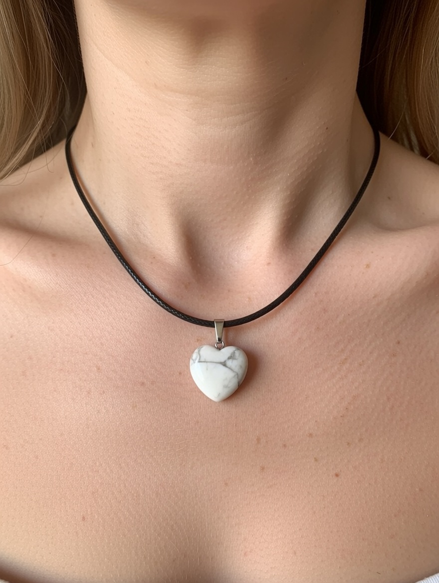Colgante de corazón de howlita