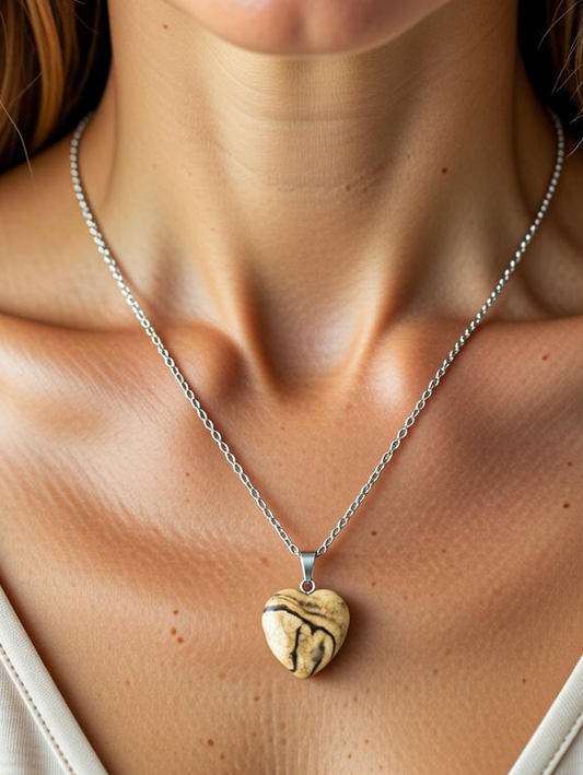 Colgante de corazón de jaspe paisina