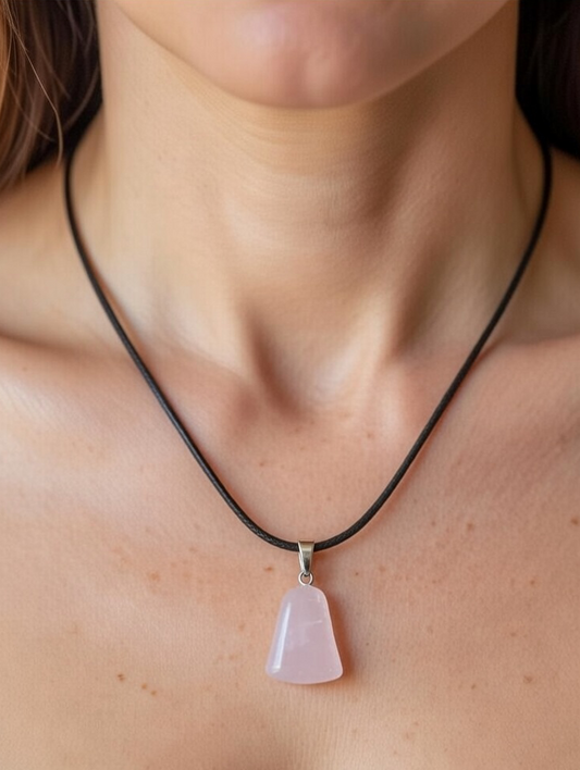 Colgante de cuarzo rosa