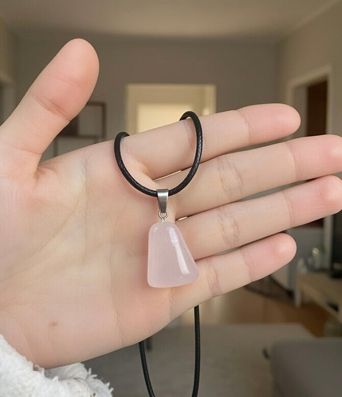 Colgante de cuarzo rosa