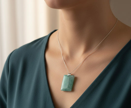 Collar de amazonita rectangular