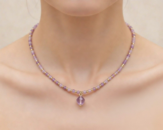 Collar de bolas aureola dorado