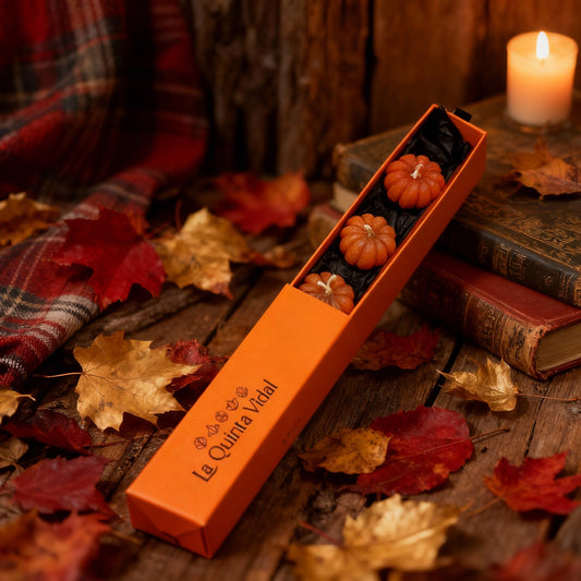 Conjunto de 3 velas de cera de calabacita