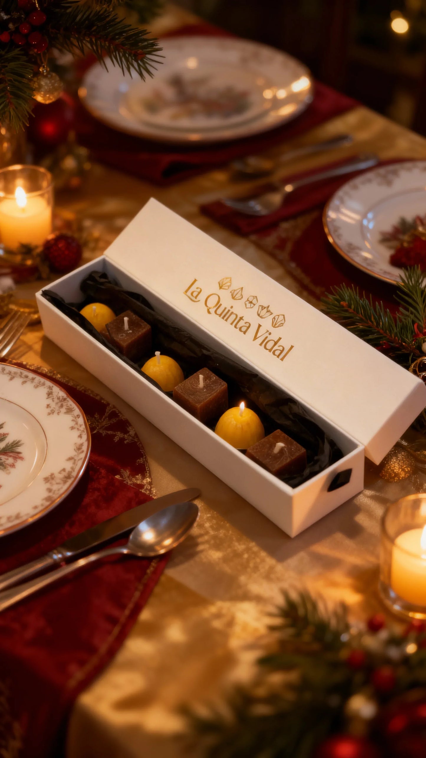 Conjunto de 6 Velas decorativas bombón de Navidad - La Quinta Vidal