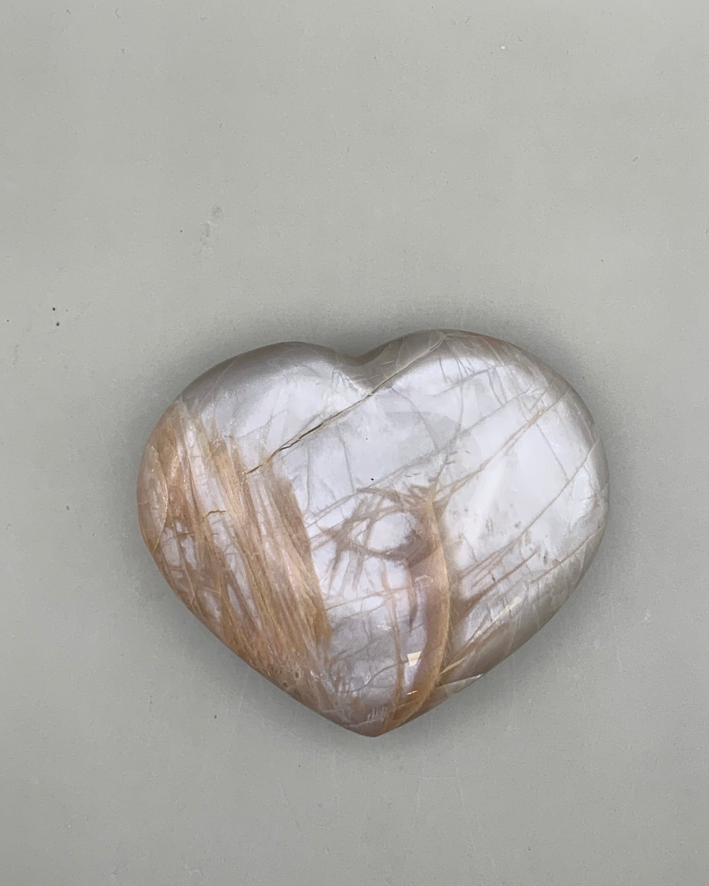 Corazón de piedra luna melocotón 