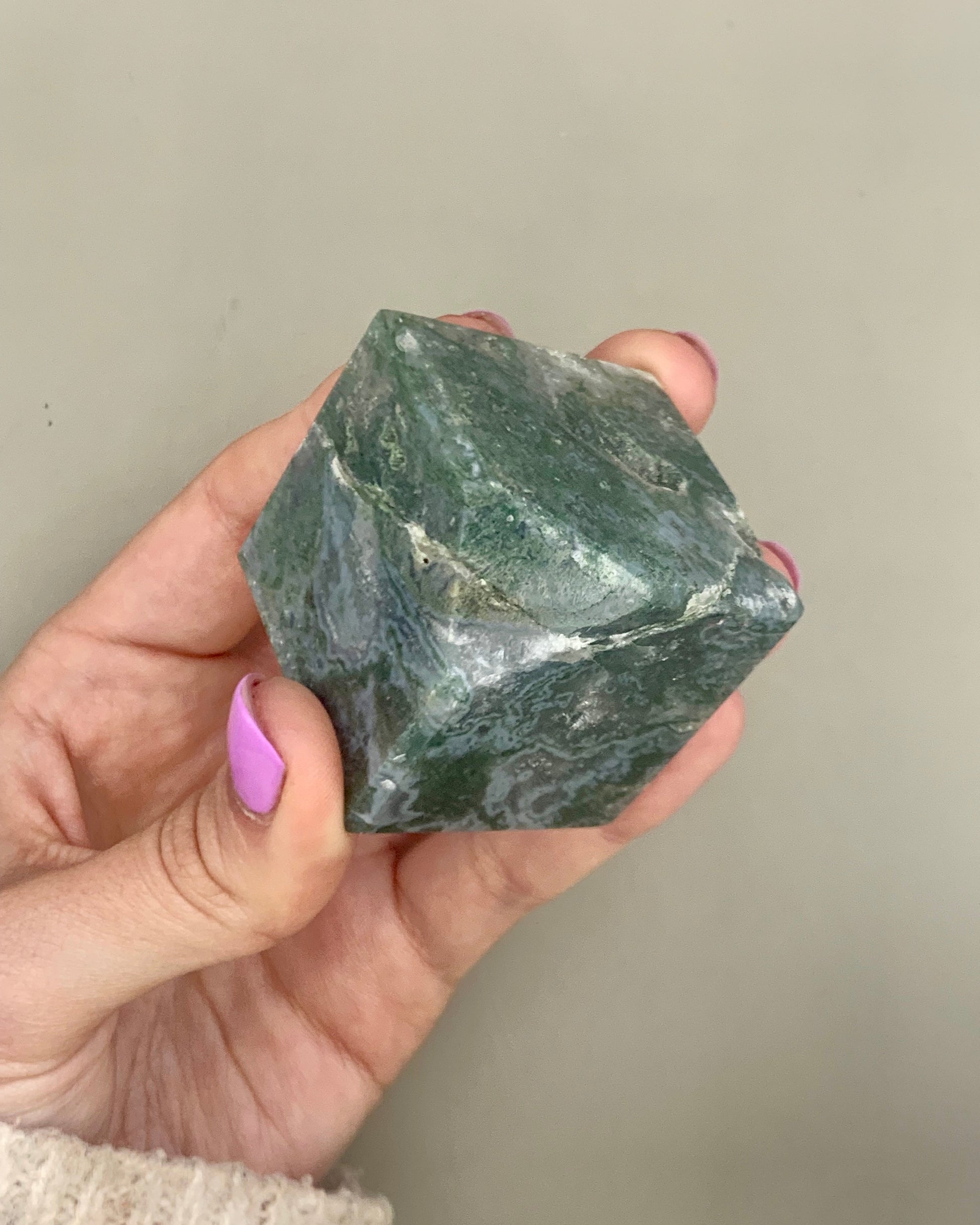 Cubo de ágata musgosa