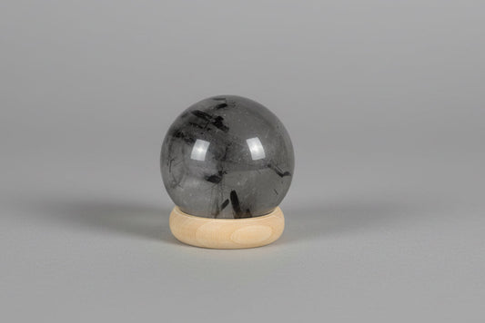 Esfera de cuarzo negro rutilado
