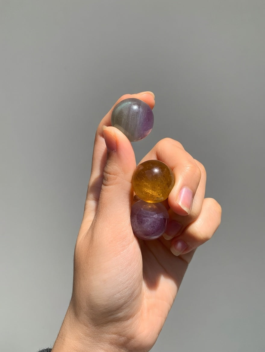 Esfera de fluorita multicolor 