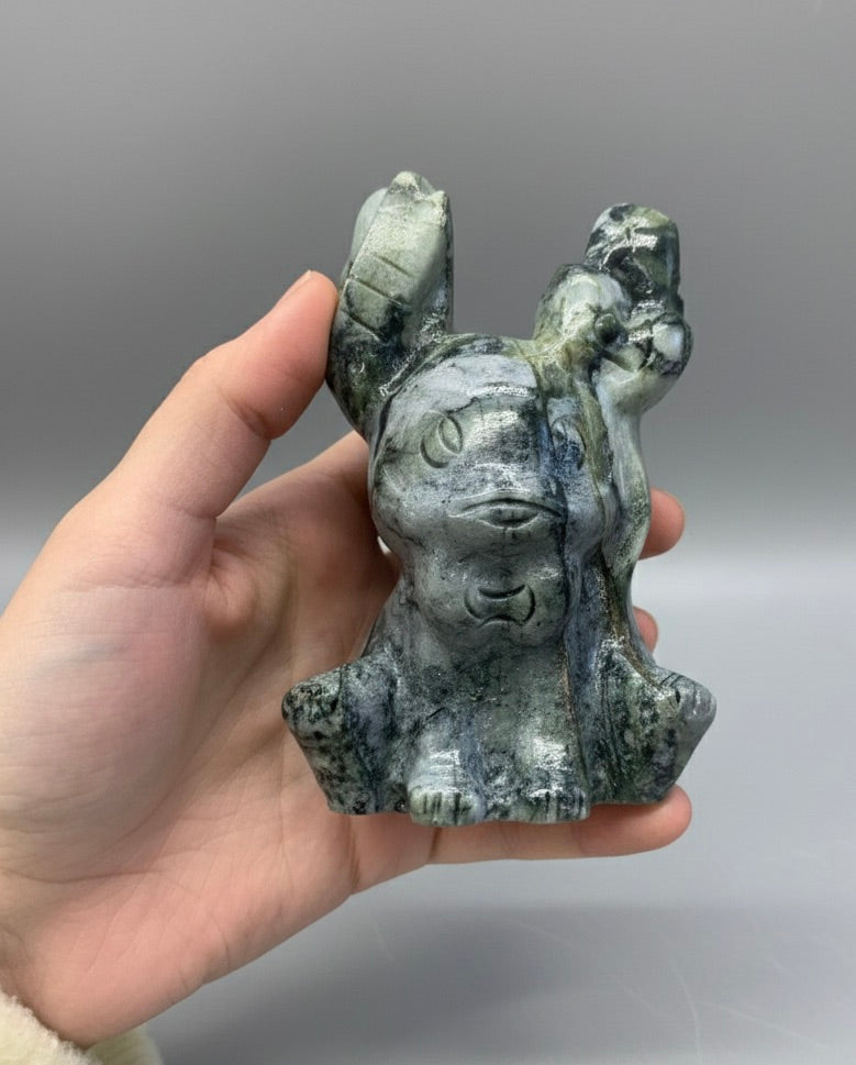 Figura de mineral de ágata musgosa