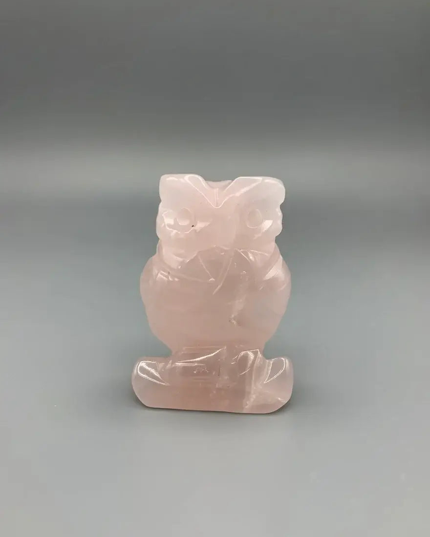 Figuras talladas de cuarzo rosa