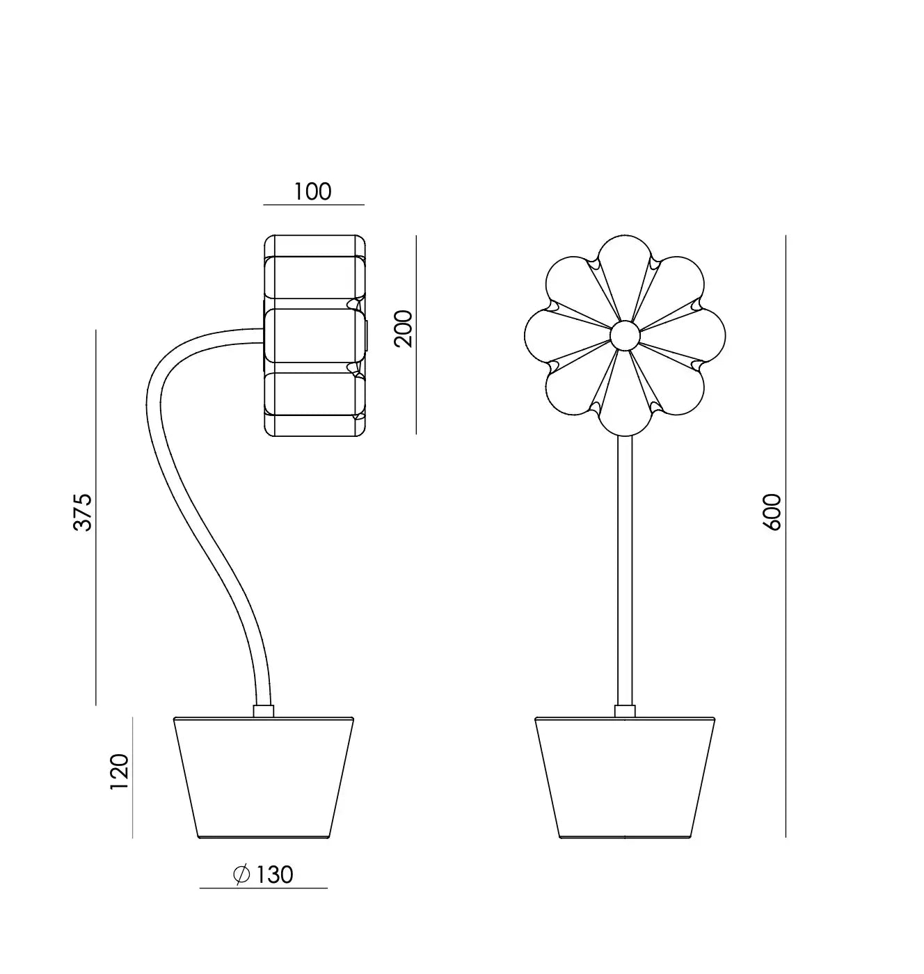 Flow Lampara de Sobremesa en Forma de Flor