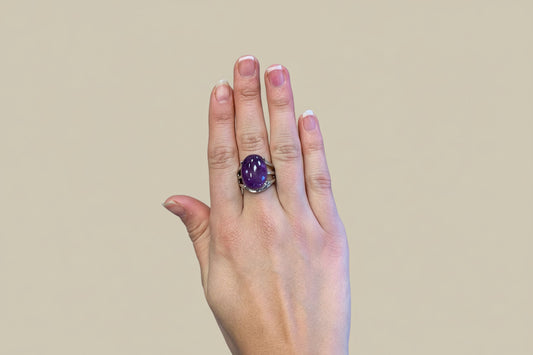 Anillo de amatista adaptable