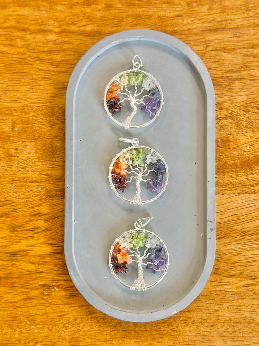 Colgante Árbol de la vida con minerales 7 chakras