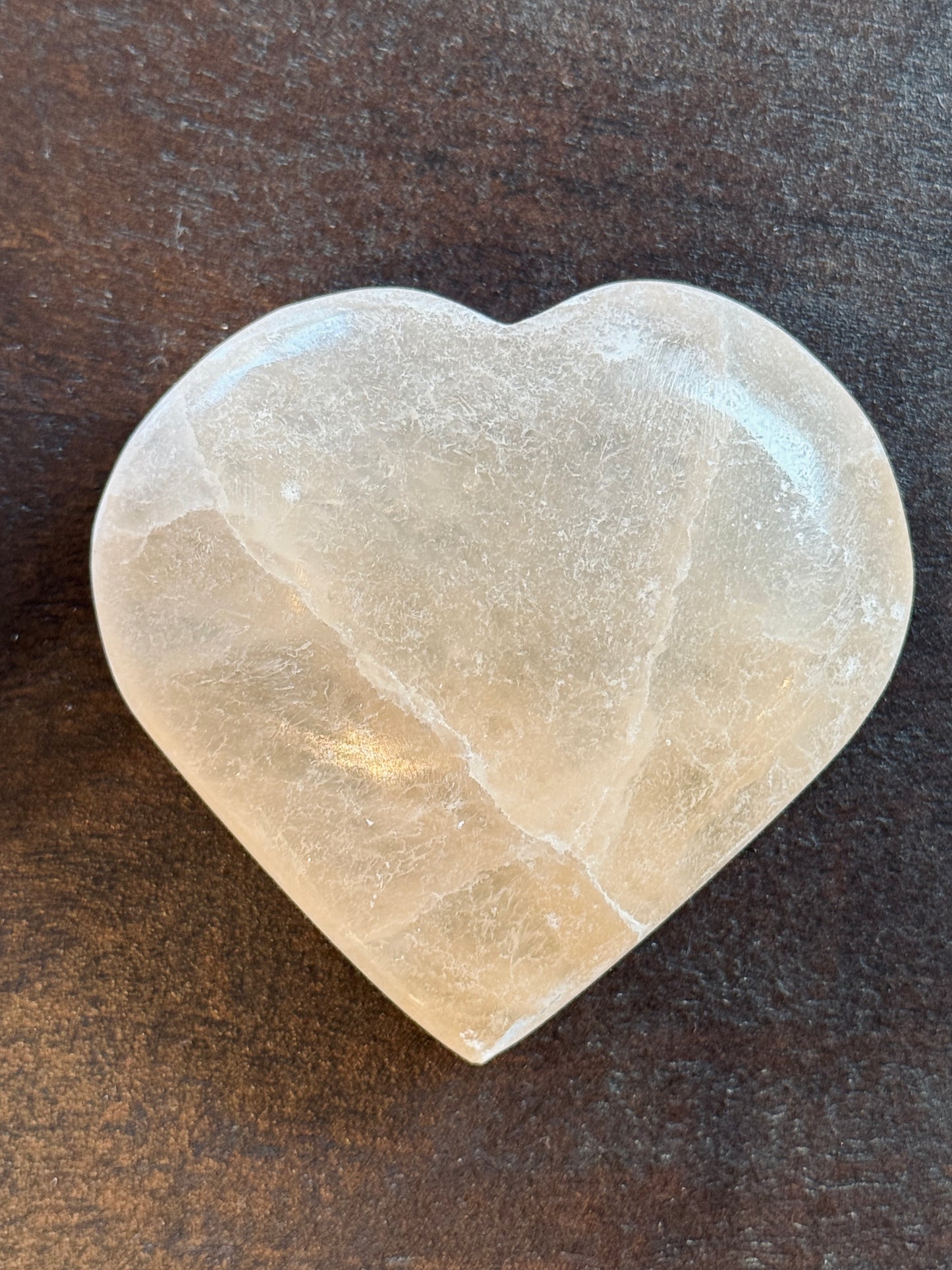 Corazón de Selenita naranja