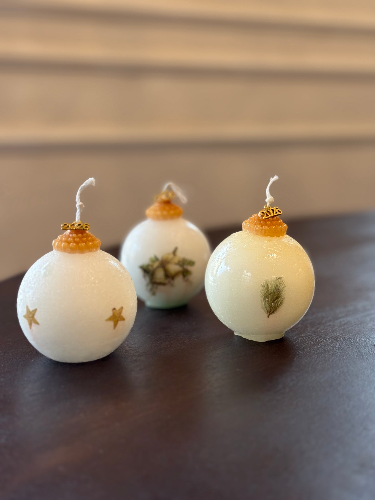 Velas decorativa bola de Navidad de porcelana