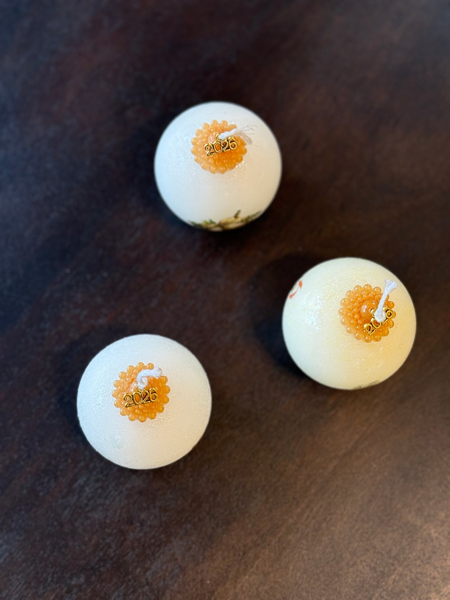 Velas decorativa bola de Navidad de porcelana