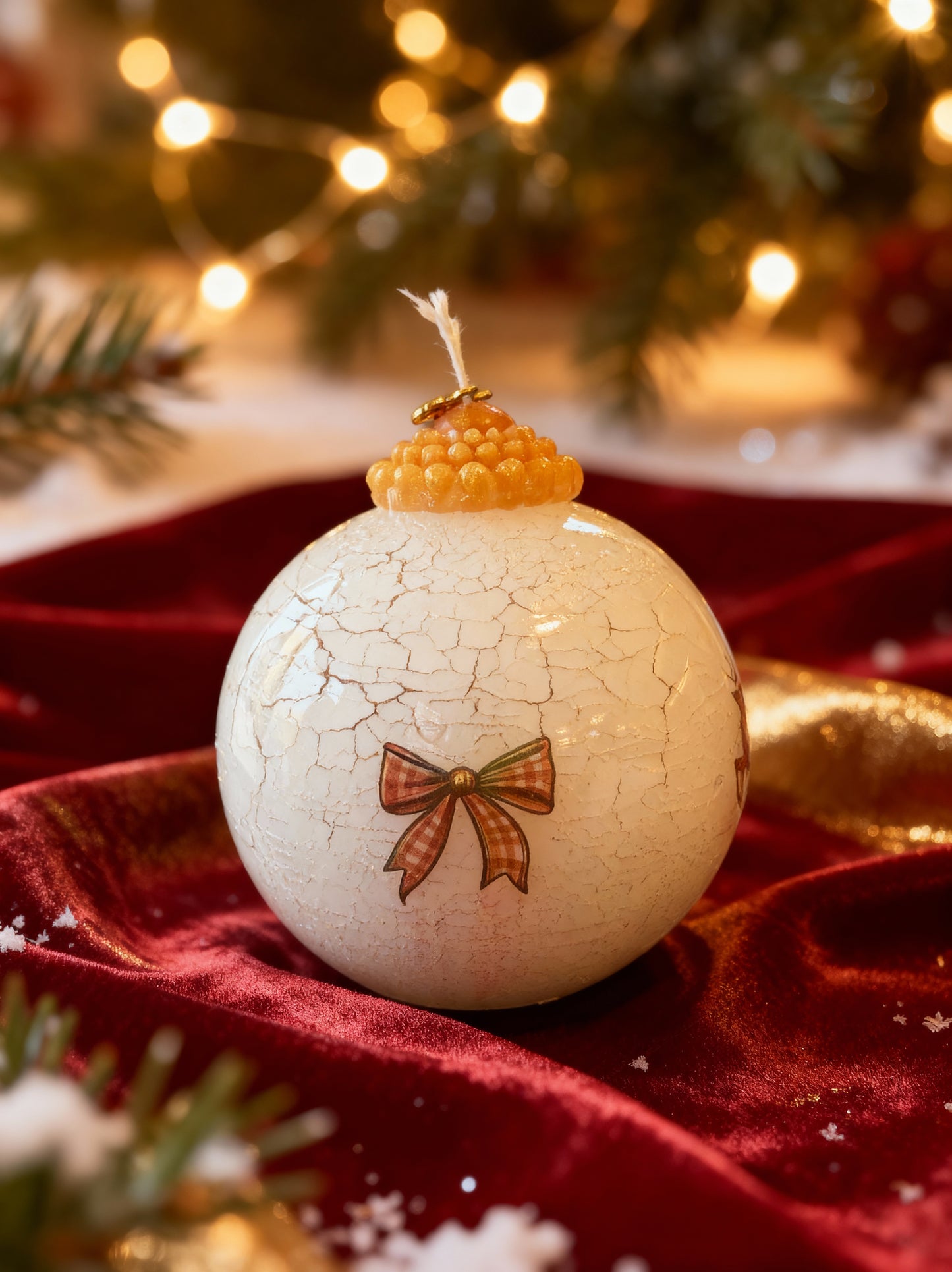 Velas decorativa bola de Navidad de porcelana