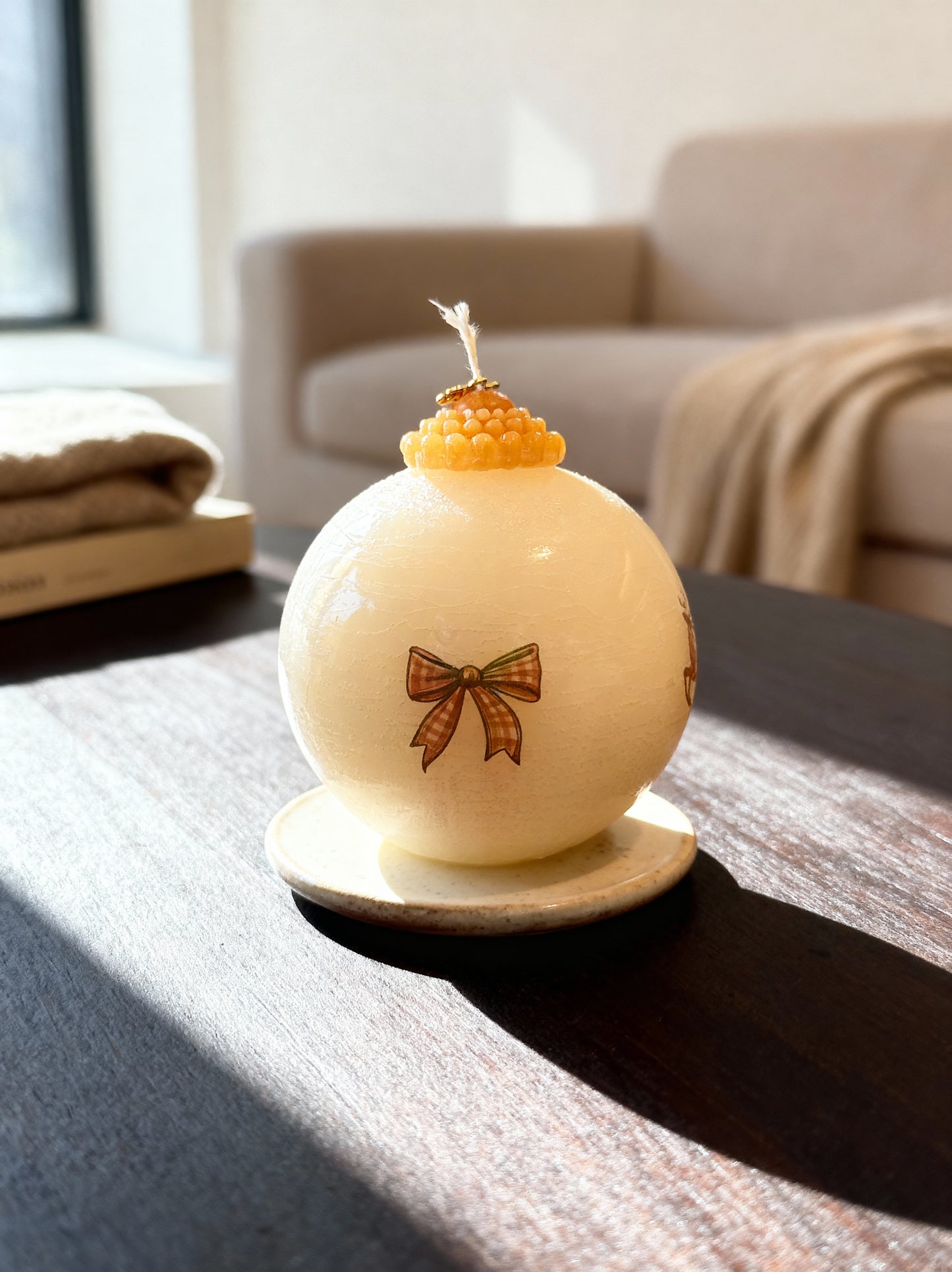 Velas decorativa bola de Navidad de porcelana