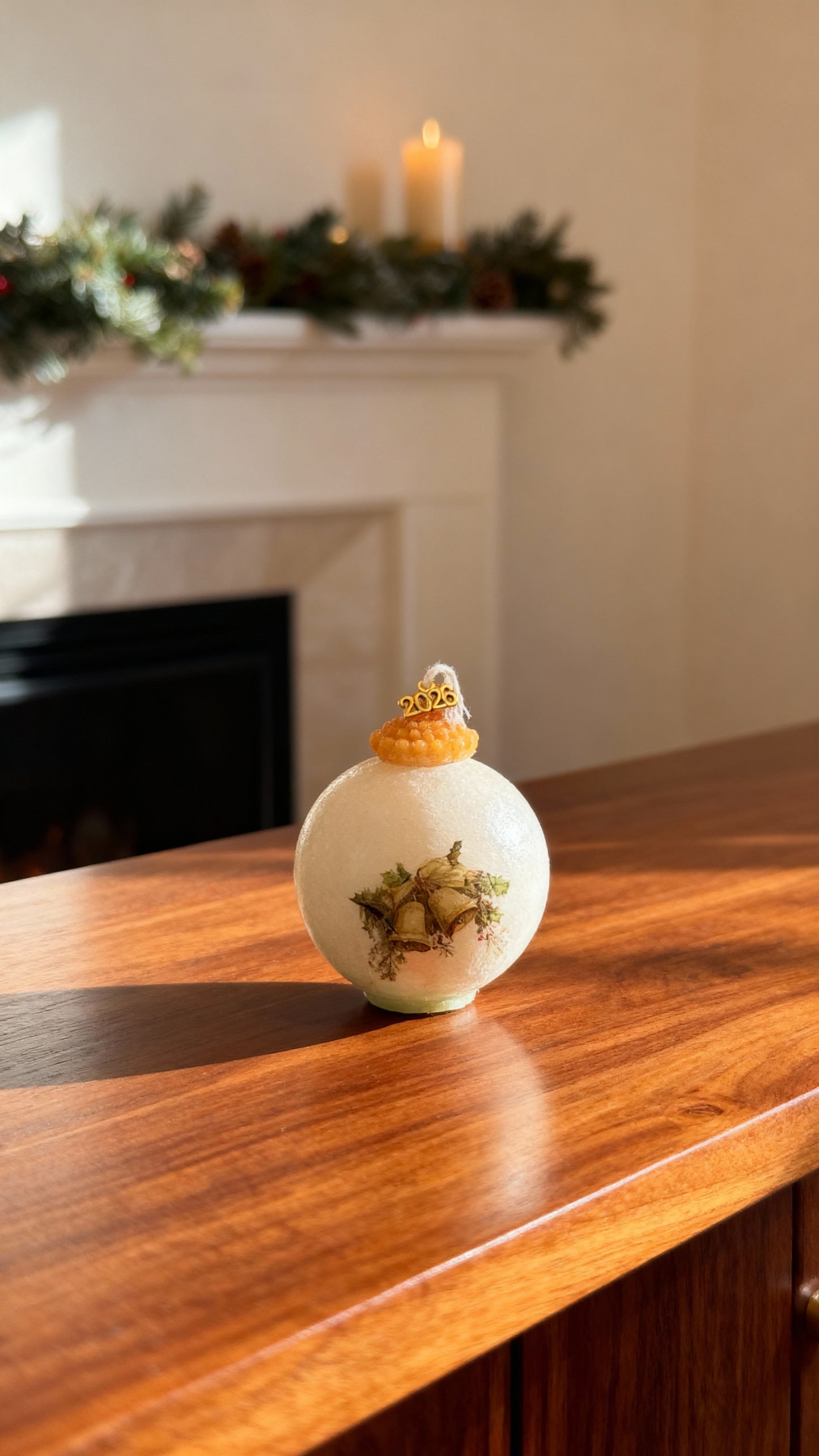 Velas decorativa bola de Navidad de porcelana