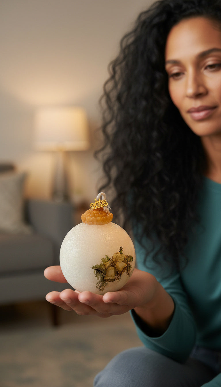 Velas decorativa bola de Navidad de porcelana