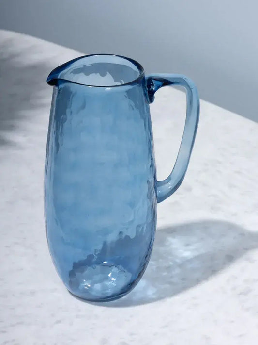Jarra de vidrio azul 