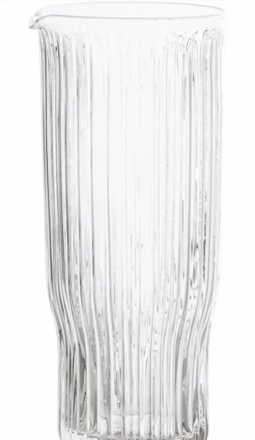 Jarra vidrio transparente acanalada Ronja - La Quinta Vidal