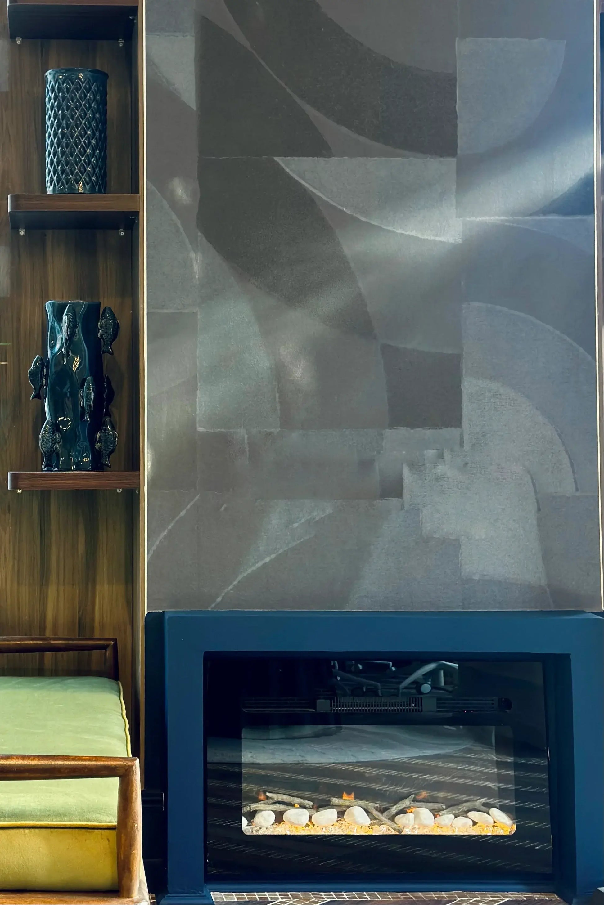Jarron azul Ilvy de ceramica - La Quinta Vidal