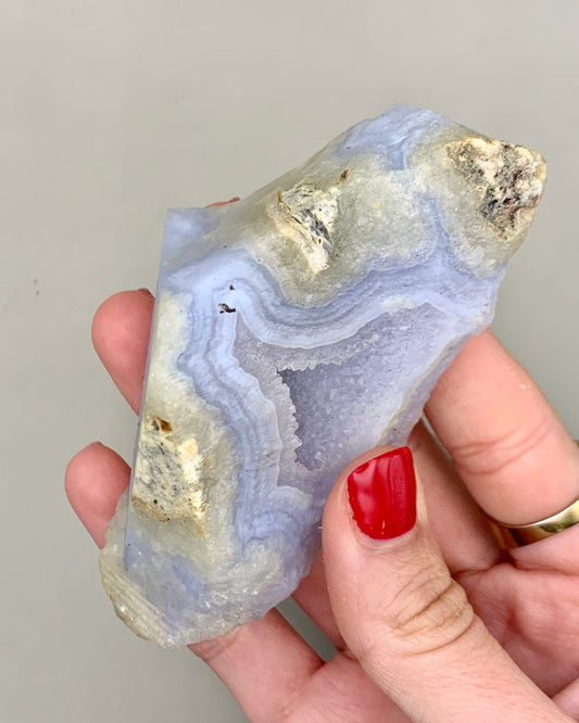 Masivo de ágata azul bandeada 
