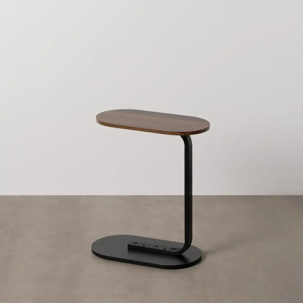Mesa auxiliar alargada marron en Dm y metal 