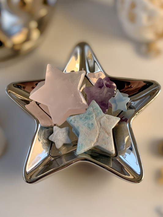 Minerales tallados en forma de estrella