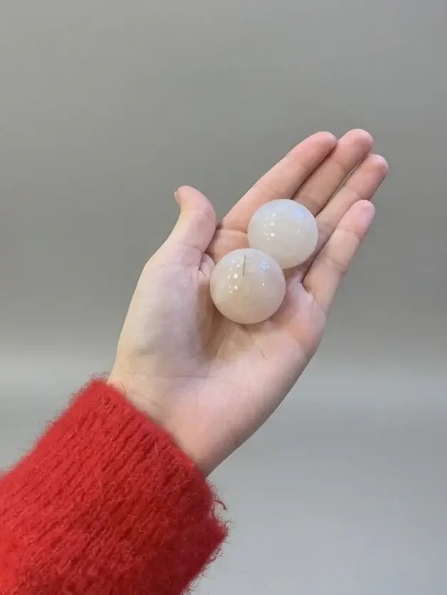 Pack de 2 bolas antiestrés de cuarzo rosa