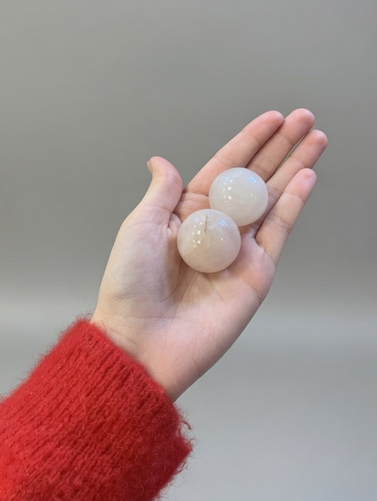 Pack de 2 bolas antiestrés de cuarzo rosa