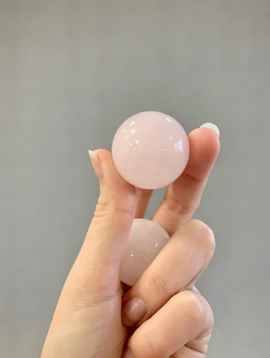 Pack de 2 bolas antiestrés de cuarzo rosa