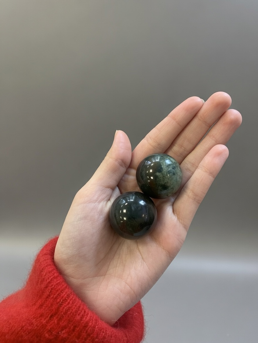 Pack de 2 bolas antiestrés de ágata musgo