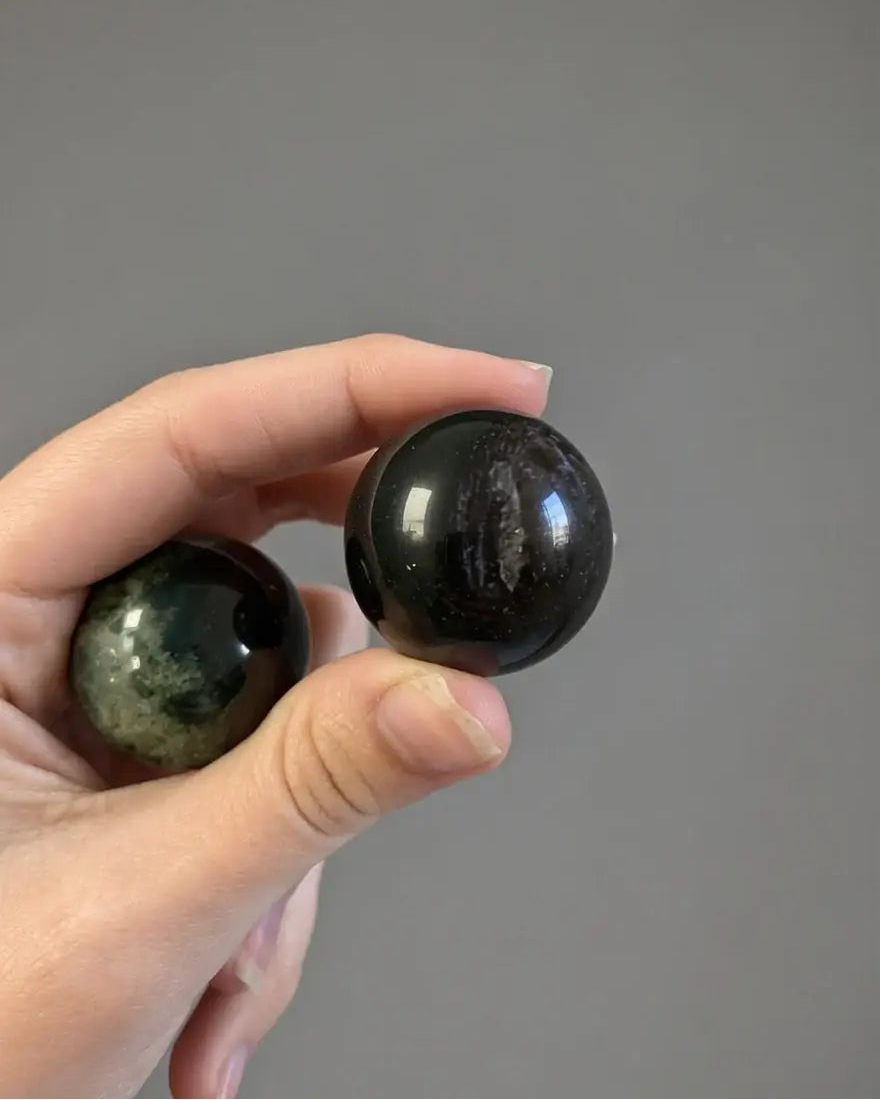 Pack de 2 bolas antiestrés de ágata musgo