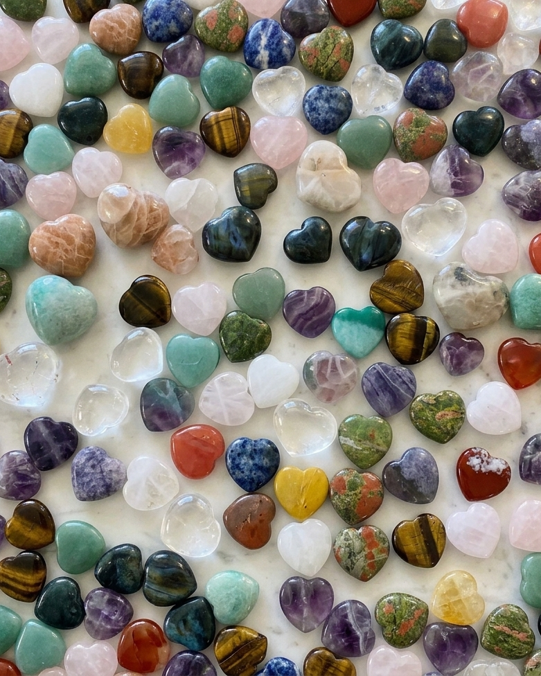 Pack sorpresa de corazones de mineral variados 
