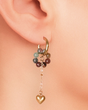 Pendientes abren dorados ágata india