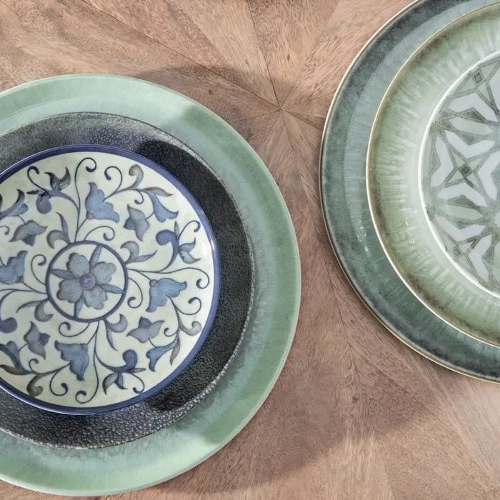 Plato pizza verde de Porcelana - La Quinta Vidal