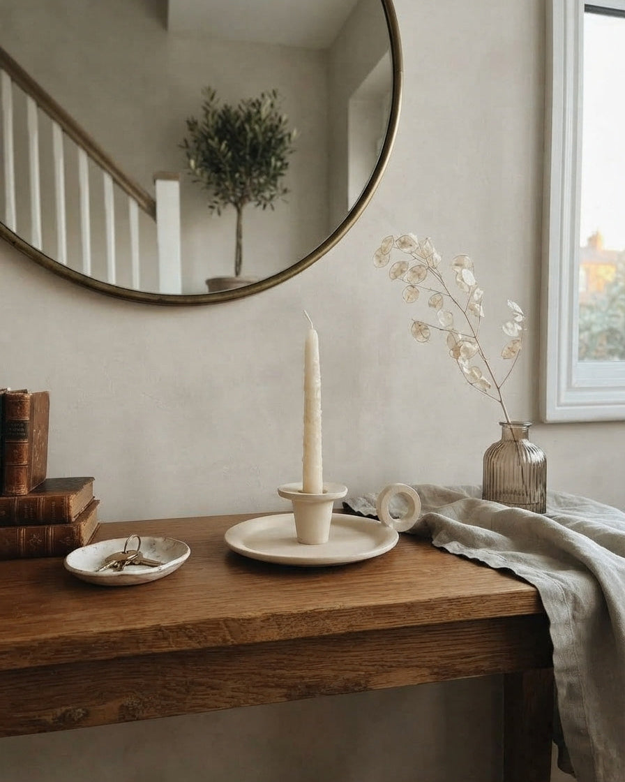 Portavelas beige