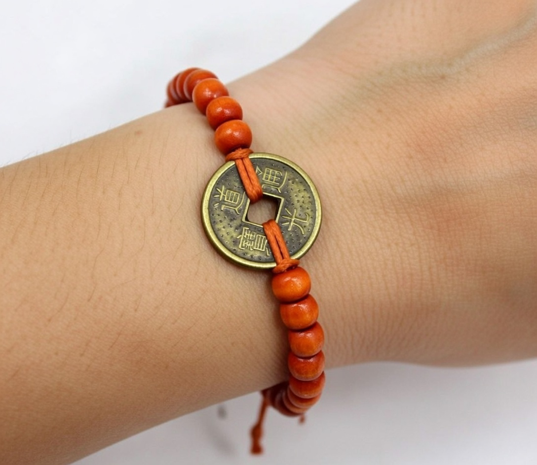 Pulsera naranja china de la buena suerte