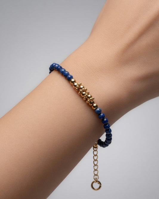 Pulsera aléa dorada con minerales