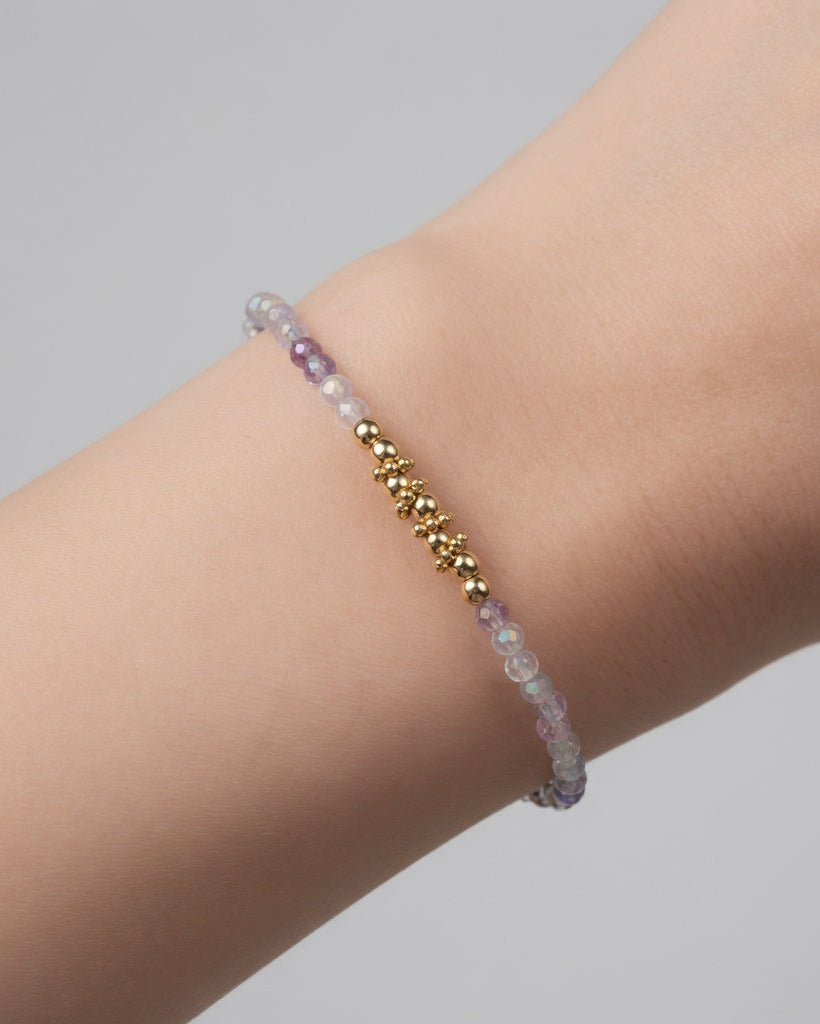 Pulsera aléa dorada con minerales