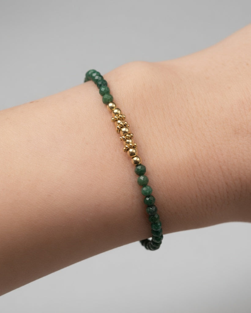 Pulsera aléa dorada con minerales