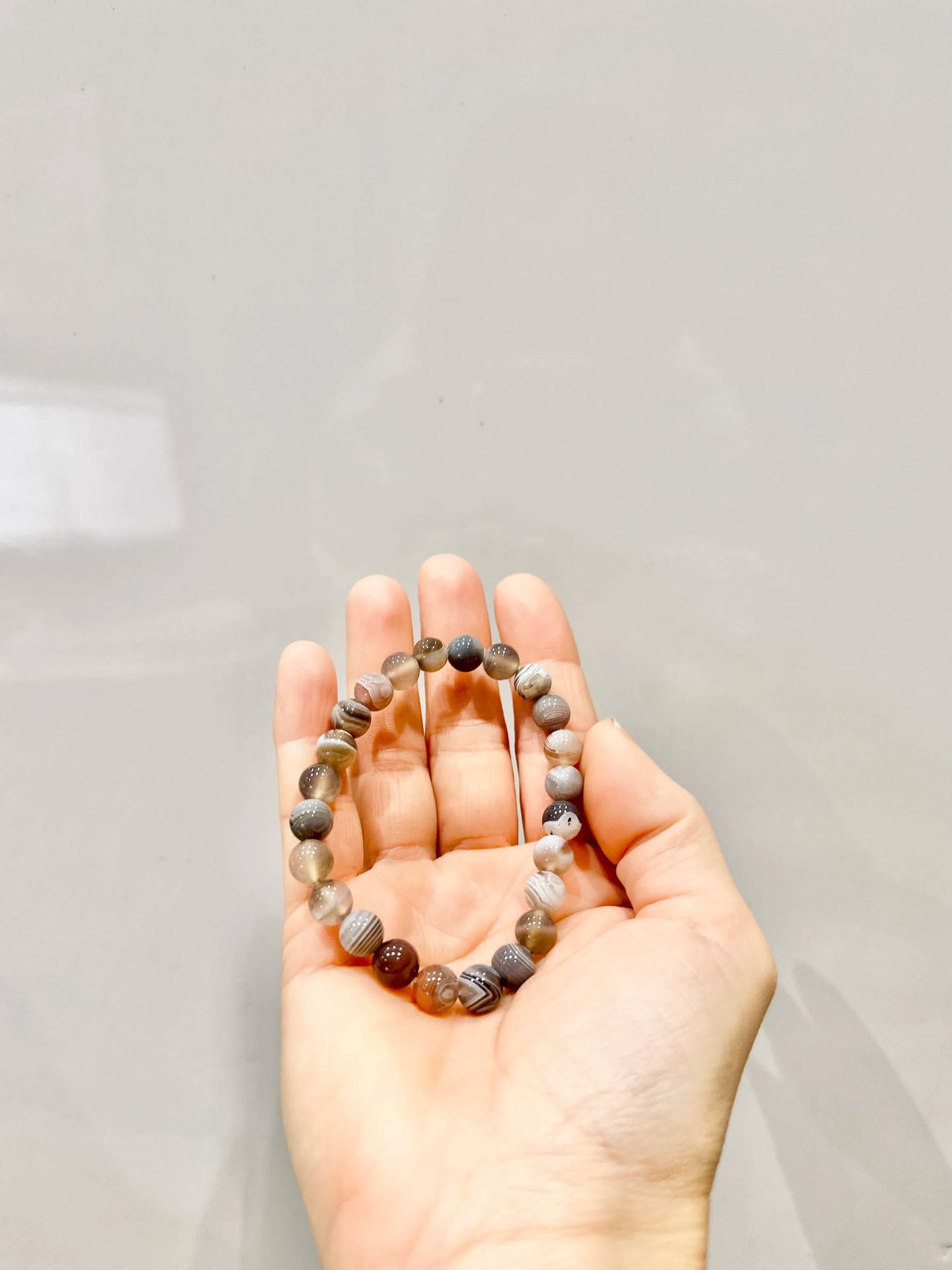 Pulsera de bolas de Ágata Botswana 