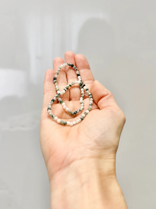 Pulsera de bolas de Ágata musgo facetado - La Quinta Vidal